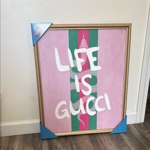 Gucci Pink and Green Art & Decals Wall Decor